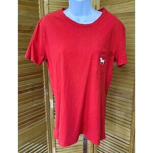 Victoria's Secret PINK Women's Red Short Sleeve Graphic Pocket T-Shirt Size XS
